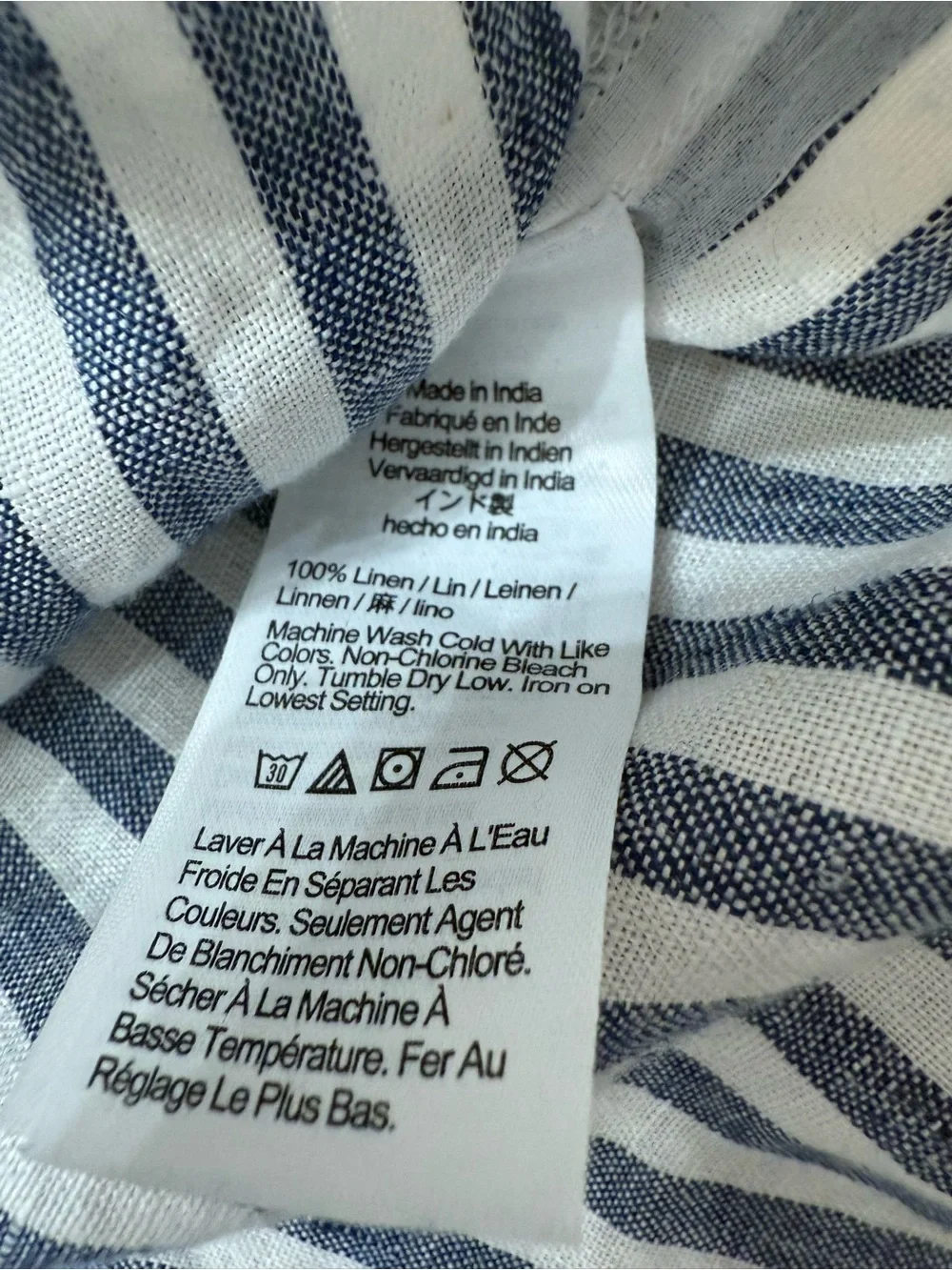 J.Crew Blue & White Striped Short Sleeve Linen Button-Down Shirt – Relaxed Fit